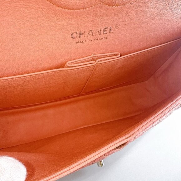 Authentic CHANEL Caviar Quilted Medium Classic Double Flap Bag Pink SHW Purse - Picture 13 of 14